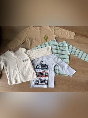 Toddler Boy Long Sleeve Shirt Bundle 2T H&M & Cotton Basics
